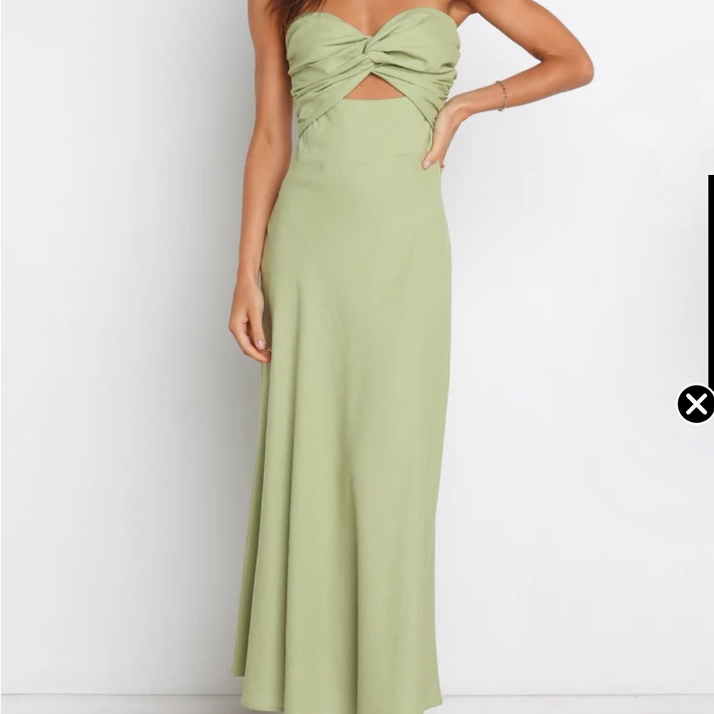 Petal & Pup Sage Green Strapless Dress